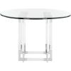 SAFAVIEH Couture Collection – Reiner Round Acrylic Dining Table, Gold Metal Base, Modern Clear Design (DUP1006A-54)(Silver/Clear)