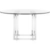 SAFAVIEH Couture Collection – Reiner Round Acrylic Dining Table, Silver Metal Base, Modern Clear Design (DUP1006B-54)