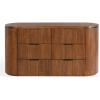 SAFAVIEH Couture Collection – Rikki Black Fluted 6-Drawer Wood Dresser, Modern Oval Top, Fully Assembled (SFV4250B)(Medium Oak)