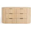 SAFAVIEH Couture Collection – Rikki Black Fluted 6-Drawer Wood Dresser, Modern Oval Top, Fully Assembled (SFV4250B)(Oak)