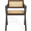 SAFAVIEH Couture Collection – Tyrrell Walnut & Natural Rattan Dining Chair, Modern Woven Accent Chair, Fully Assembled (SFV1906B)(Walnut/Natural)