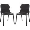 SAFAVIEH Couture Collection Abbie Retro Black Molded Plastic Dining Chair Set of 2(Black)