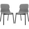 SAFAVIEH Couture Collection Abbie Retro Black Molded Plastic Dining Chair Set of 2(Grey/Black)