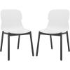 SAFAVIEH Couture Collection Abbie Retro Black Molded Plastic Dining Chair Set of 2(White/Black)