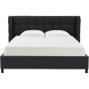SAFAVIEH Couture Collection Emerson Dark Grey Grid Tufted King Size Bed(Dark Grey)