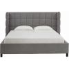 SAFAVIEH Couture Collection Emerson Dark Grey Grid Tufted King Size Bed(Light Grey)