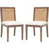 SAFAVIEH Couture Collection Emilio Walnut/Natural Solid Wood Woven Dining Chair Set of 2 (Fully Assembled)(Walnut/Natural)