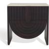 SAFAVIEH Couture Collection Floris Travertine/Black Solid Wood 1-Drawer Accent Table Nightstand