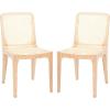 SAFAVIEH Couture Collection Frank Tropical Coastal Black/Natural Rattan Dining Chair Set of 2(Natural)