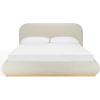 SAFAVIEH Couture Collection Jennabryanna Light Brown/Natural Boucle King Size Bed(Tan/Natural)