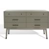 SAFAVIEH Couture Collection Madden Retro Dark Grey & Black 6-Drawer Dresser(Dark Grey/Black)