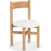 SAFAVIEH Couture Collection Tayla Natural/White Linen Dining Chair (Fully Assembled)(Natural/White)