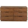 SAFAVIEH Couture Collection Titus Black 6-Drawer Stacked Dresser (Fully Assembled)(Medium Oak)