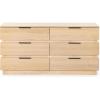 SAFAVIEH Couture Collection Titus Black 6-Drawer Stacked Dresser (Fully Assembled)(Oak)