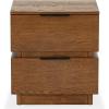 SAFAVIEH Couture Collection Titus Oak Brown 2-Drawer Stacked Nightstand (Fully Assembled)(Medium Oak)