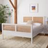 SAFAVIEH Couture Home Collection Kerensa Coastal White/Natural Cane Wood Full Bed(White/Natural)