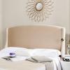 SAFAVIEH Headboard Collection Austin Headboard, Queen, Light Grey(Buckwheat)