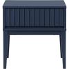 SAFAVIEH Home Collection – Fidia Navy Blue 1 Drawer Nightstand, Modern Bedside Table with Slatted Drawer Front and Tapered Legs (NST9619C)(Navy Blue)