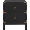 SAFAVIEH Home Collection – Galio Black & Gold 2-Drawer Nightstand, Vintage-Inspired Bedside Table with Storage for Bedroom (NST9600B)(Black/Gold)