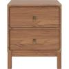 SAFAVIEH Home Collection – Galio Black & Gold 2-Drawer Nightstand, Vintage-Inspired Bedside Table with Storage for Bedroom (NST9600B)(Oak/Gold)