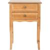 SAFAVIEH Home Collection – Lori Ash Grey End Table with Two Storage Drawers, French Farmhouse Accent Table, Scalloped Apron Design, Fully Assembled (AMH6576B)(Red Maple)