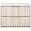 SAFAVIEH Home Collection – Lylia Black & Gold Floating Nightstand, 2 Drawer Wall-Mounted Bedside Table, Modern Ribbed Design (NST9615B)(Bleached White/Gold)