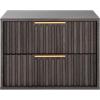 SAFAVIEH Home Collection – Lylia Black & Gold Floating Nightstand, 2 Drawer Wall-Mounted Bedside Table, Modern Ribbed Design (NST9615B)(Distressed Black/Gold)