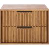 SAFAVIEH Home Collection – Lylia Black & Gold Floating Nightstand, 2 Drawer Wall-Mounted Bedside Table, Modern Ribbed Design (NST9615B)(Oak/Black)