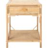 SAFAVIEH Home Collection – Roya White & Natural Nightstand with Drawer & Shelf, Coastal Accent Table, Bamboo-Style Frame & Rattan Drawer (NST4005C)(Natural)