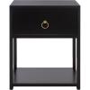 SAFAVIEH Home Collection – Yudi Turquoise Nightstand with Drawer & Shelf, Contemporary Accent Storage Table, Fully Assembled (NST9201C)(Black)