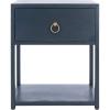 SAFAVIEH Home Collection – Yudi Turquoise Nightstand with Drawer & Shelf, Contemporary Accent Storage Table, Fully Assembled (NST9201C)(Navy)