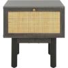 SAFAVIEH Home Collection Aino Oak 1-Drawer Nightstand(Distressed Black/Natural)