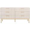 SAFAVIEH Home Collection Axelle Bleached White/Gold 6-Drawer Dresser
