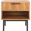 SAFAVIEH Home Collection Axelle Walnut/Black 1-Drawer Nightstand(Oak/Black)