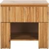 SAFAVIEH Home Collection Conall Oak Brown 1-Drawer Storage Nightstand Table(Oak)