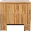 SAFAVIEH Home Collection Conall Oak Brown 2-Drawer Storage Nightstand Table(Oak)