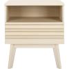 SAFAVIEH Home Collection ESMA Distressed Black 1-Drawer 1-Shelf Nightstand(Bleached White)