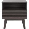 SAFAVIEH Home Collection ESMA Distressed Black 1-Drawer 1-Shelf Nightstand(Distressed Black)