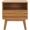 SAFAVIEH Home Collection ESMA Distressed Black 1-Drawer 1-Shelf Nightstand(Oak)