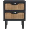 SAFAVIEH Home Collection Irelia Distressed Black 2-Drawer Nightstand(Black/Natural)