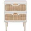 SAFAVIEH Home Collection Irelia Distressed Black 2-Drawer Nightstand(Bleached White/Natural)