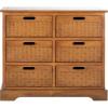 SAFAVIEH Home Collection Landers Honey Brown 6-Drawer Storage Unit (Fully Assembled)