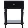 SAFAVIEH Home Collection Siobhan Vanilla Solid Wood 1-Drawer Nightstand Accent Table(Black)