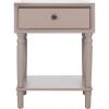 SAFAVIEH Home Collection Siobhan Vanilla Solid Wood 1-Drawer Nightstand Accent Table(Grey)