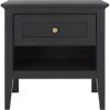 SAFAVIEH Home Collection Sondra Distressed Black/Gold 2-Drawer Nightstand(Black/Gold)