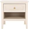 SAFAVIEH Home Collection Sondra Distressed Black/Gold 2-Drawer Nightstand(Bleached White/Gold)