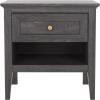 SAFAVIEH Home Collection Sondra Distressed Black/Gold 2-Drawer Nightstand(Distressed Black/Gold)