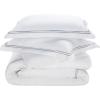 SAFAVIEH Home Hotel Collection Duvet Cover Set – 300TC 100% Cotton Percale, 3-Piece, Golden Taupe & White, Full/Queen – Includes 1 Duvet Cover & 2 Pillow Shams (DVT1001A-Q)(Blue Mist/White)