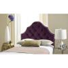 Safavieh Arebelle Taupe Linen Upholstered Tufted Headboard – Silver Nailhead (Queen)(Aubergine)