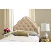 Safavieh Arebelle Taupe Linen Upholstered Tufted Headboard – Silver Nailhead (Queen)(Buckwheat)